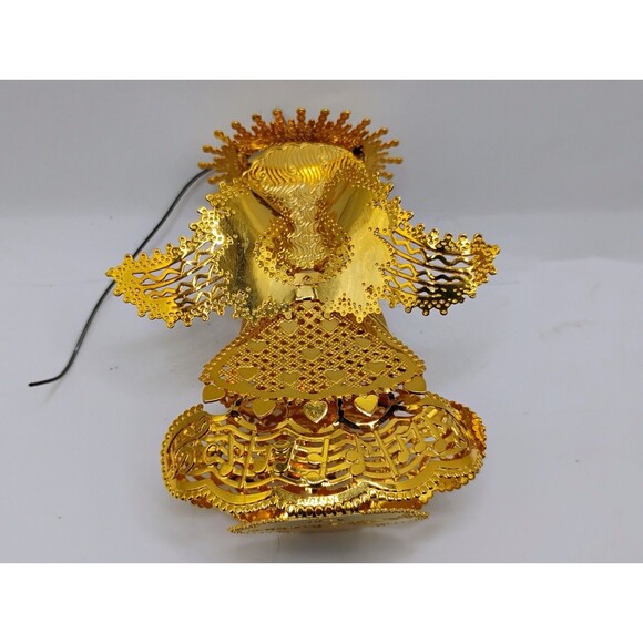 Lee Graves Gold Filigree May  Birthday Angel Christmas Ornament Figurine Emerald - Picture 4 of 7